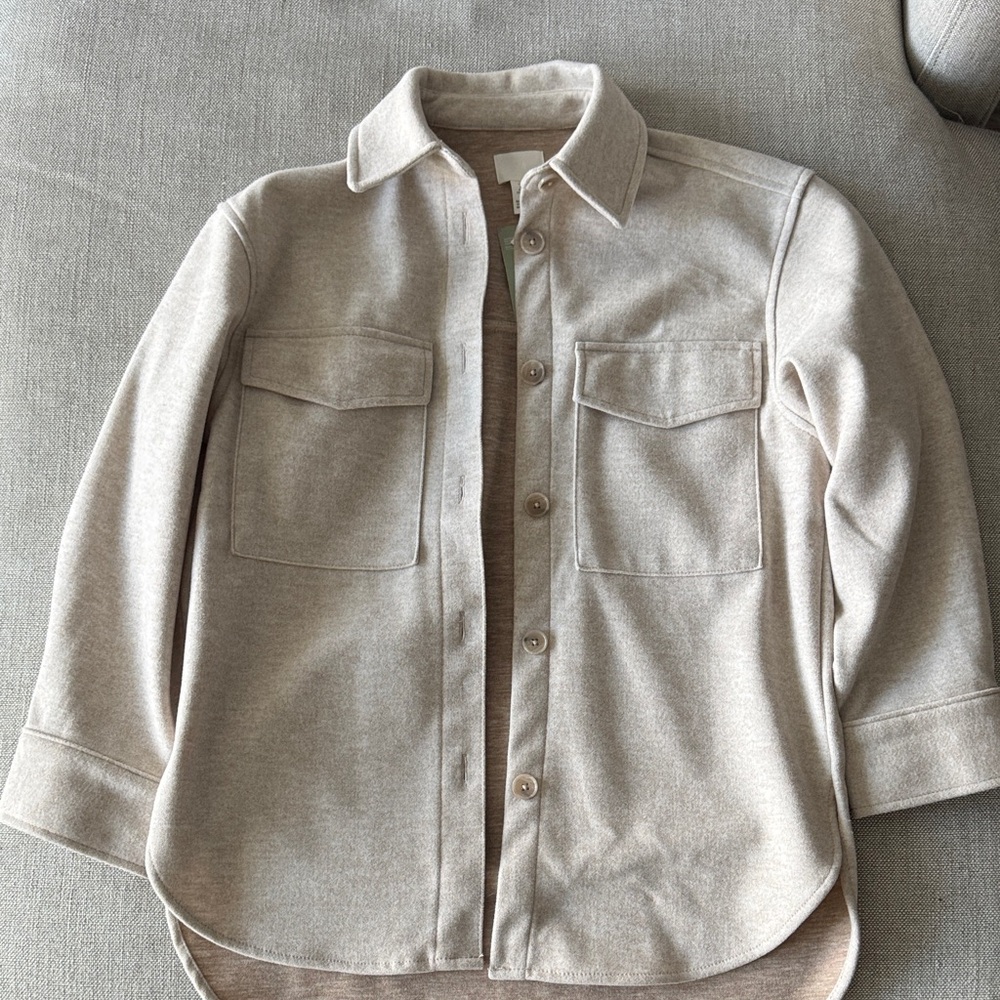 NWT H&M Cream Button-Up Shirt Jacket/Shacket